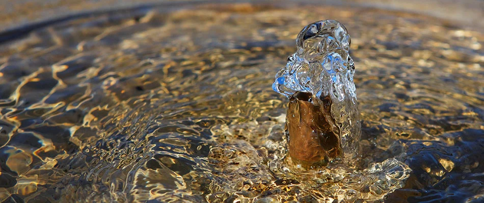 Close up on a water fountain in West Des Moines, IA.