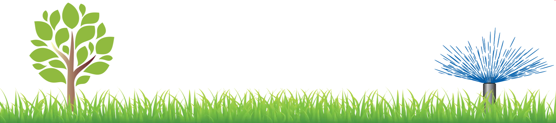 Grass, tree, and sprinkler from logo.